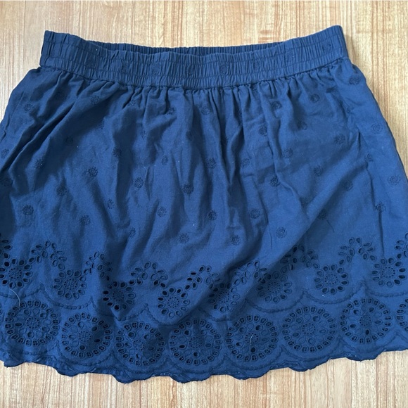 H&M Blue Embroidered Mini Skirt Sz 14 - Picture 6 of 6